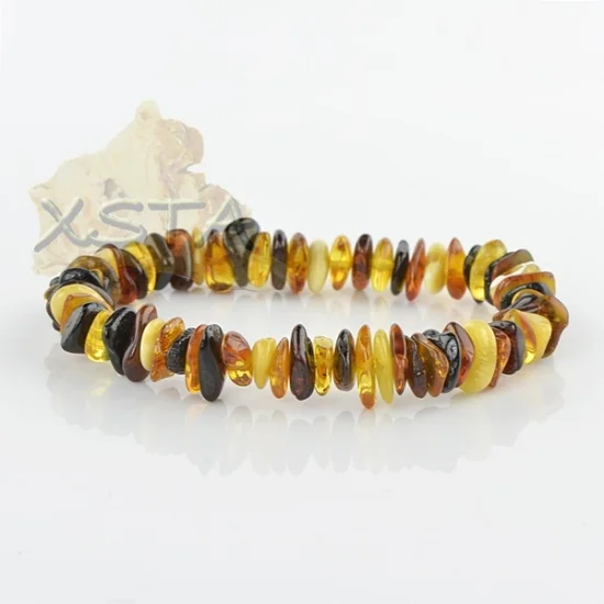 Baltic amber mix chips bracelet