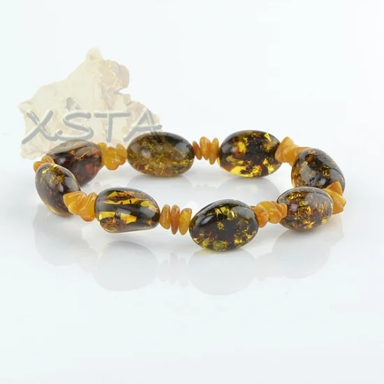 Chips olive amber bracelet