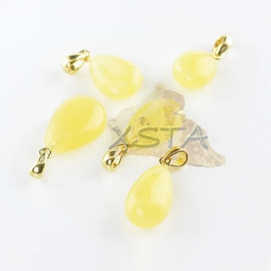 Baltic amber pendant matt yellow