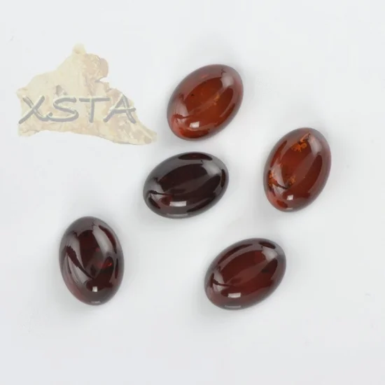 Cherry color amber cabochons set 5 pcs Cherry color amber cabochons set 5 pcs