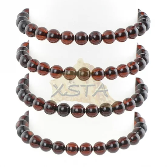 Dark cherry round amber bracelet