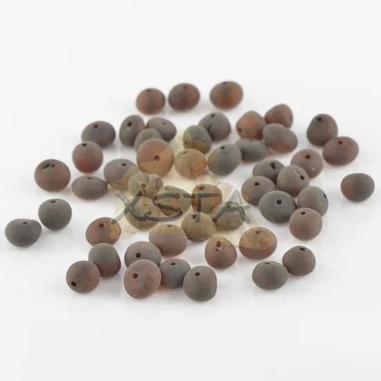 Raw cherry baroque amber beads 4-6 mm