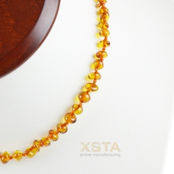 Amber teething necklace with silver