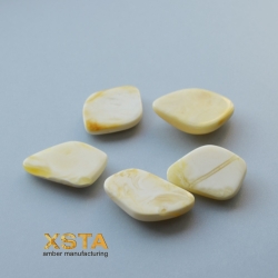 5 units white amber cabochons for ring