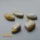 White amber cabochons for rings 5 pcs