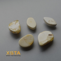 white amber cabochons 5 pcs for unique rings