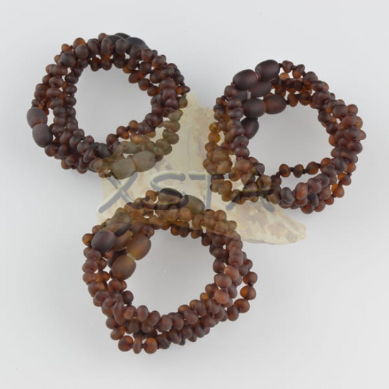 Amber teething bracelet baroque cherry raw Amber teething bracelet baroque cherry raw