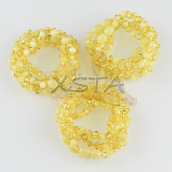 Amber teething bracelet baroque yellow matte polished Amber teething bracelet baroque yellow matte polished