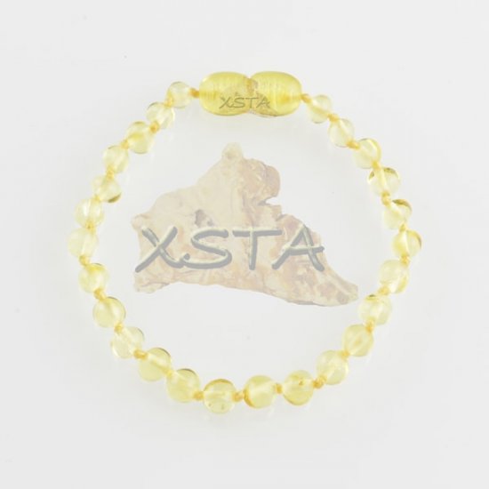 Amber teething bracelet baroque yellow polished