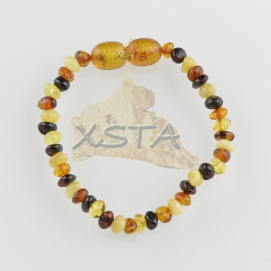 Amber teething bracelet multicolour polished Amber teething bracelet multicolour polished