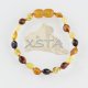 Amber teething bracelet olive multicolour polished