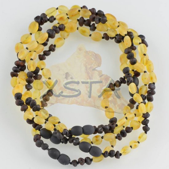 Teething babies necklace raw beads