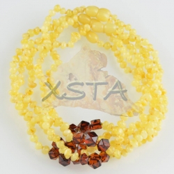 Teething necklace with cherry hexagon beads