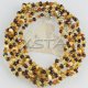 Amber teething necklace multicolour with silver