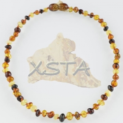 Amber teething necklace multicolour polished