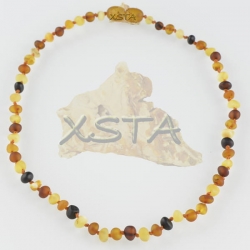 Amber teething necklace multicolour raw