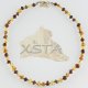 Amber teething necklace multicolour with silver
