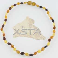 Amber teething necklace raw multicolour