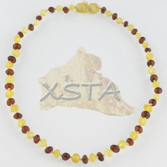 Amber teething necklace raw yellow cherry