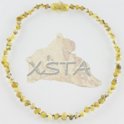 Amber teething necklaces polished mix green