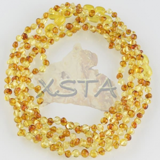 Baby amber necklace polished light cognac Baby amber necklace polished light cognac