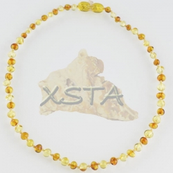 Baby amber necklace polished light cognac
