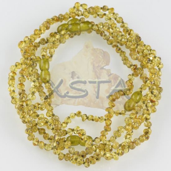 Light green amber teething necklace
