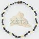 Necklace for babies raw black polished white