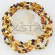 Amber teething necklace olive multicolour polished