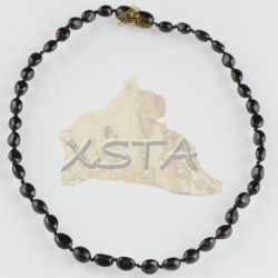 Olive Black polished teething necklace