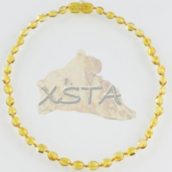Olive polished lemon teething Amber necklace