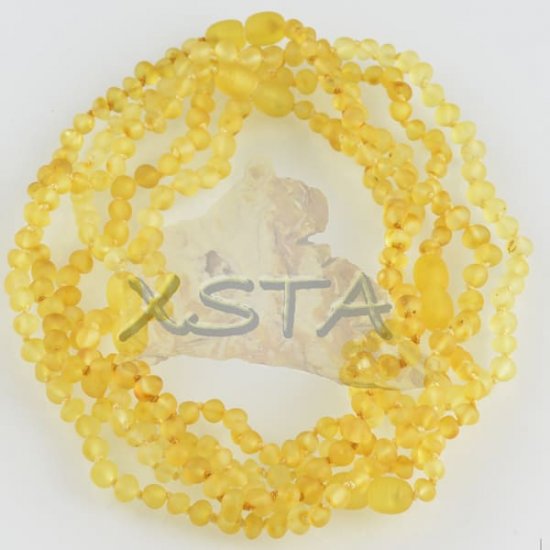 Lemon raw teething amber necklace