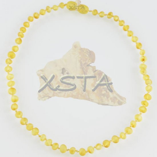 Lemon raw teething amber necklace