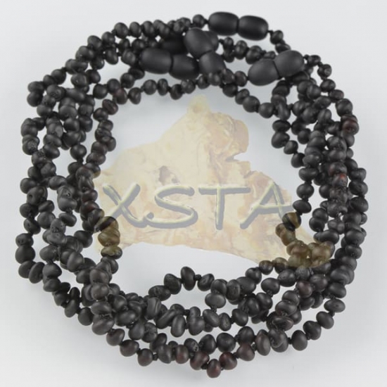 Teething necklace baroque black raw Teething necklace baroque black raw
