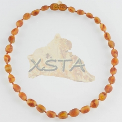 Teething amber necklace dark cognac raw