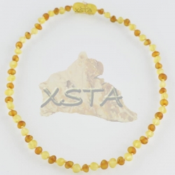 Teething amber necklace raw yellow dark cognac