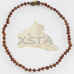 Teething baroque light cherry raw necklace