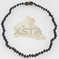 Teething necklace baroque black raw