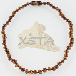 Teething necklace baroque light cherry polished