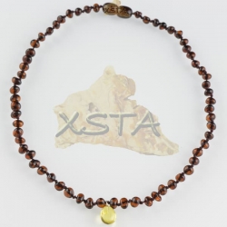 Teething necklace polished cherry