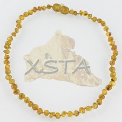 Teething raw green yellow necklace