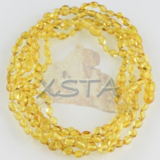 Olive polished yellow teething Amber necklace Olive polished yellow teething Amber necklace
