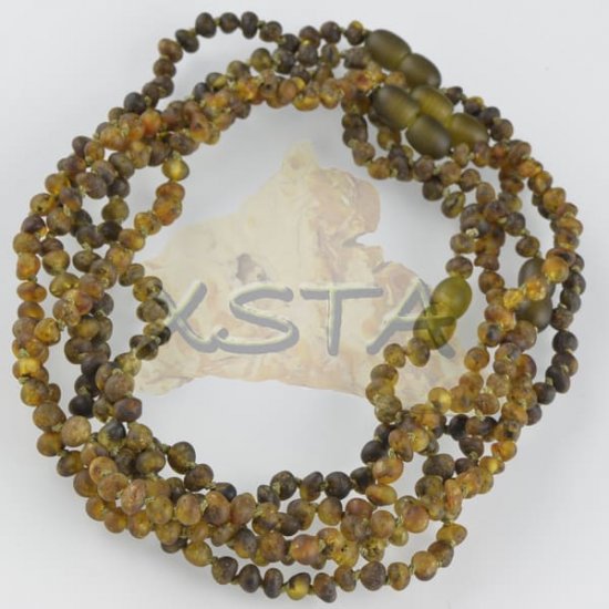 Baltic amber teething necklace medium green raw